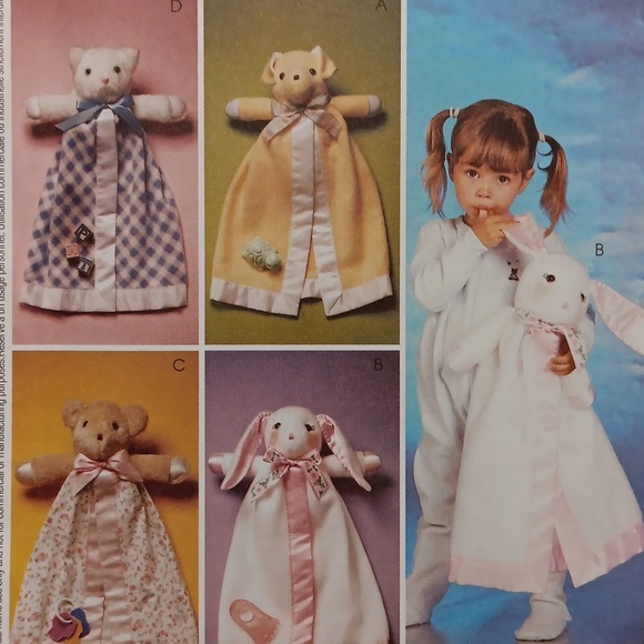 2000's UNCUT Blanket Buddies McCall's Crafts Pattern, Gifts For Infants & Kids - Picture 7 of 7